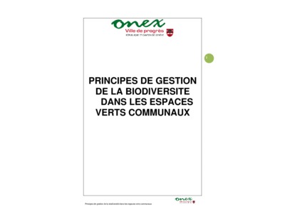 Biodiversité dans les espaces verts communaux-principe de gestion-2008-ville-onex